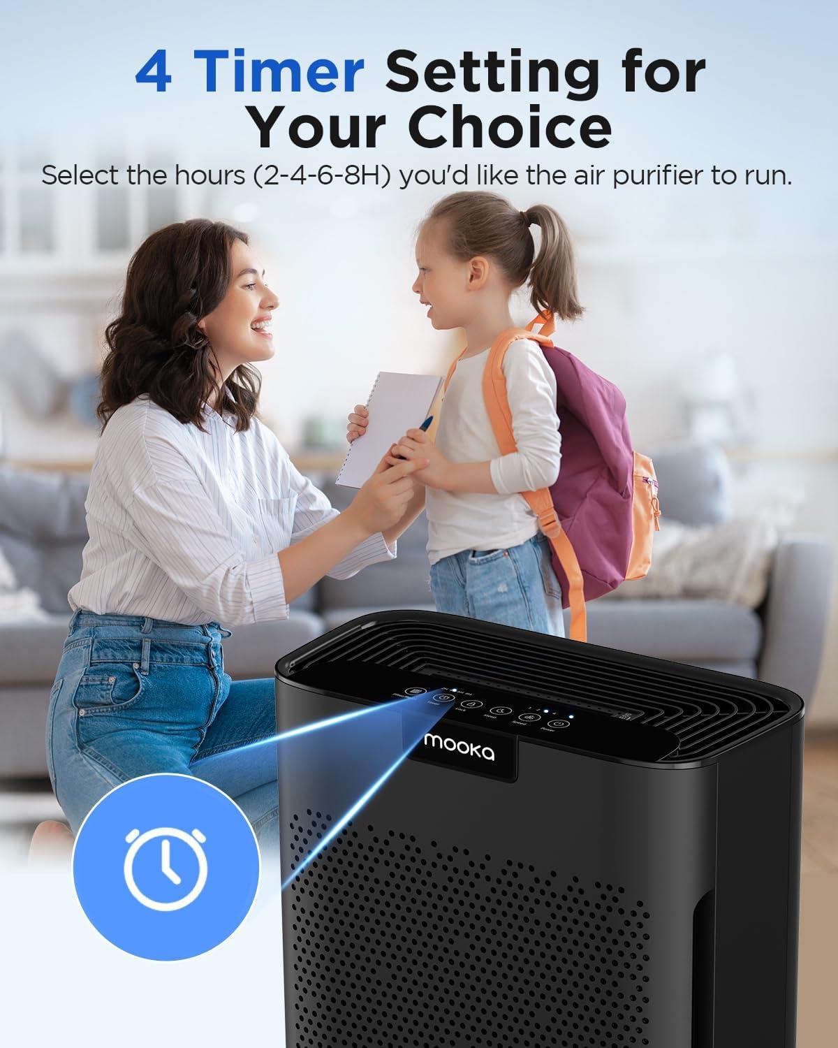 imageAir Purifiers for Home Large Room 2200 Ft with Washable Filters MOOKA HEPA Filter Pet Air Purifier for Bedroom with Fragrance Air Cleaner for Smoke Dust Pollen Pets Hair Odor KJ190L WhiteBlack