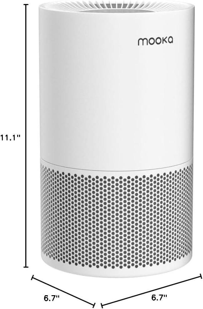 imageAir Purifiers for Home Large Rooms up to 1200ft MOOKA H13 True HEPA Air Purifier for Bedroom Pets with Fragrance Sponge Timer Air Filter Cleaner for Smoke Odor Dander Pollen WhiteWhite