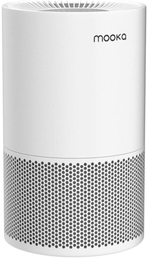 imageAir Purifiers for Home Large Rooms up to 1200ft MOOKA H13 True HEPA Air Purifier for Bedroom Pets with Fragrance Sponge Timer Air Filter Cleaner for Smoke Odor Dander Pollen WhiteWhite
