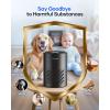 imageAir Purifiers for Bedroom Home MOOKA HEPA Air Purifier for Home Pets with Fragrance Sponge for Smoke Dust Pollen Dander Odor Small Air Purifier with Sleep Mode Night Light Timer KJ067L GreyBlack