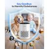imageAir Purifiers for Bedroom Home MOOKA HEPA Air Purifier for Home Pets with Fragrance Sponge for Smoke Dust Pollen Dander Odor Small Air Purifier with Sleep Mode Night Light Timer KJ067L GreyWhite