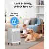 imageAir Purifiers for Home Extra Large Room Up to 2800 FtMOOKA DoubleSided HEPA Air Purifier with Washable FiltersPM25 Air Quality Sensor20dB Air Cleaner for Bedroom Pet Hair Odors PollenWhite