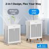 imageAir Purifiers for Home Extra Large Room Up to 2800 FtMOOKA DoubleSided HEPA Air Purifier with Washable FiltersPM25 Air Quality Sensor20dB Air Cleaner for Bedroom Pet Hair Odors PollenWhite