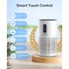 imageAir Purifiers for Home Large Room up to 1500 ft MOOKA HEPA Air Purifier for Home Pets Hair in Bedroom with Aromatherapy Air Filter Cleaner for Dorm Pets Office 20dB Night Light BD03 White