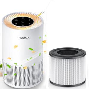 imageAir Purifier and Filter Combo Air Purifiers for Home Large Rooms up to 1200ft MOOKA H13 True HEPA Air Purifier for Bedroom Pets with Fragrance Sponge Timer Air Filter Cleaner