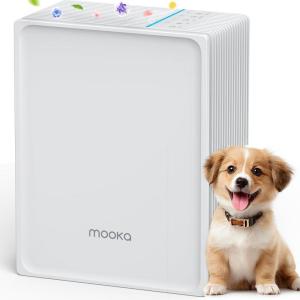 imageAir Purifiers for Home Large Room Up to 1300 Ft MOOKA HEPA Air Purifier for Home Pets with Washable PreFilter Fragrance Air Cleaner for Pet Hair Odor in Bedroom Dorm Room Office WhiteWhite