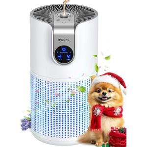 imageAir Purifiers for Home Large Room Up to 1500ft with Aromatherapy MOOKA HEPA Air Purifier for Bedroom Pets Kitchen Air Filter Cleaner for Wildfire Smoke Pollen Dust Dander Odor 15dB M03White