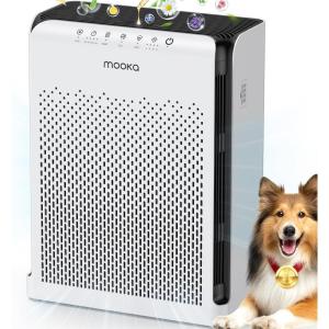 imageAir Purifiers for Home Large Room up to 2200ft MOOKA Air Purifier for Home Pets Bedroom with ECO Mode ampamp Fragrance HEPA Air Filter Cleaner for Pet Hair Dander Smoke Living Dorm Room Office M200L