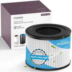 imageMOOKA APS0610L Air Purifier Filter 3in1 True HEPA Filter HighEfficiency Activated Carbon Air Filter for Allergies Smoke Odor Dander PollenWhite