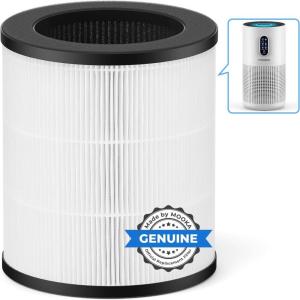 imageMOOKA BD03 Official Air Purifier Filter 3in1 True H13 HEPA Air Filter for Allergies Smoke Odor Dander Pollen BD03 1 Pack White